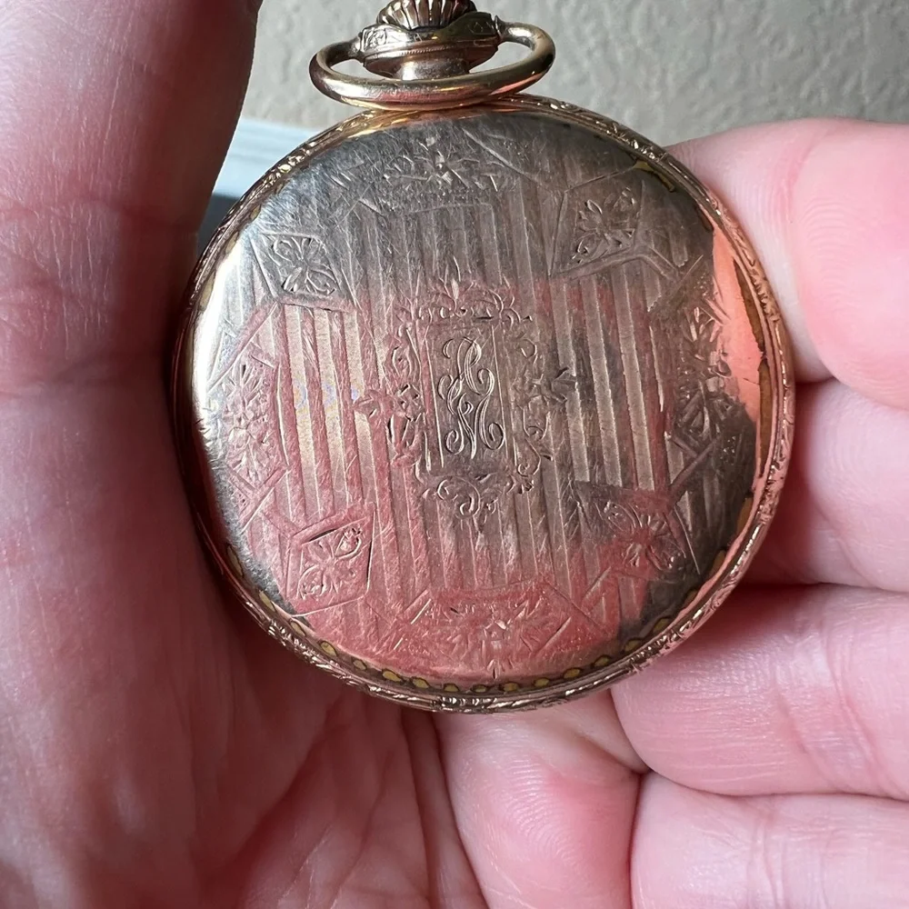 Antique South Bend Pocket Watch, Gold Filled, Wadsworth Referee, Chronograph